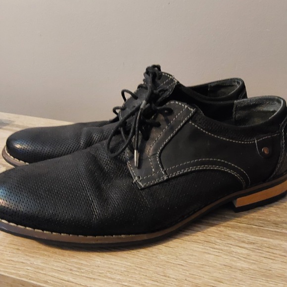 Steve Madden Other - Steve Madden Mens Cherp Derby Dress Shoes 10.5‎ Black Leather Perforated Lace Up